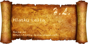 Hlatky Leila névjegykártya